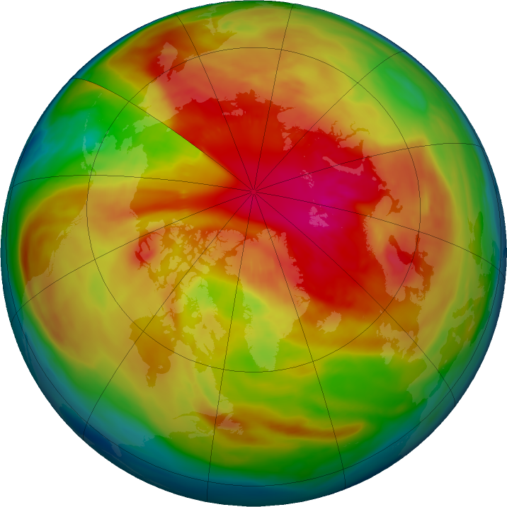 Arctic ozone map for 05 March 2023